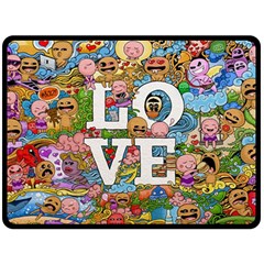 Doodle Art Love Doodles Fleece Blanket (large)  by Nexatart