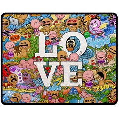 Doodle Art Love Doodles Fleece Blanket (medium)  by Nexatart