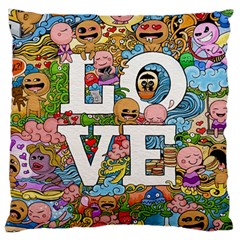 Doodle Art Love Doodles Large Cushion Case (one Side) by Nexatart