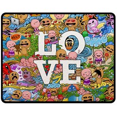 Doodle Art Love Doodles Double Sided Fleece Blanket (medium)  by Nexatart