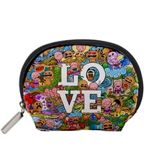 Doodle Art Love Doodles Accessory Pouches (small)  by Nexatart