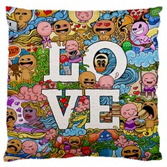 Doodle Art Love Doodles Large Flano Cushion Case (one Side) by Nexatart