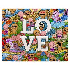 Doodle Art Love Doodles Double Sided Flano Blanket (medium)  by Nexatart