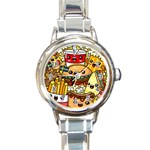 Cute Food Wallpaper Picture Round Italian Charm Watch Front