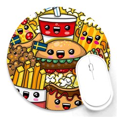 Cute Food Wallpaper Picture Round Mousepads by Nexatart