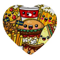 Cute Food Wallpaper Picture Ornament (heart) by Nexatart