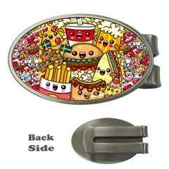 Cute Food Wallpaper Picture Money Clips (oval)  by Nexatart