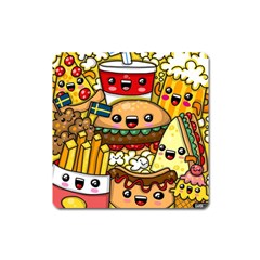 Cute Food Wallpaper Picture Square Magnet by Nexatart