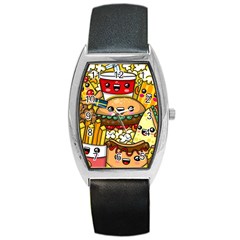 Cute Food Wallpaper Picture Barrel Style Metal Watch by Nexatart