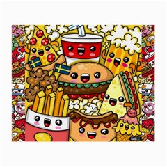 Cute Food Wallpaper Picture Small Glasses Cloth (2-side) by Nexatart