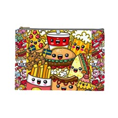 Cute Food Wallpaper Picture Cosmetic Bag (large)  by Nexatart