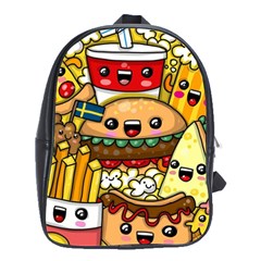 Cute Food Wallpaper Picture School Bags(large)  by Nexatart