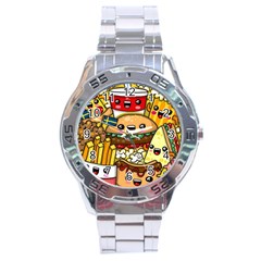 Cute Food Wallpaper Picture Stainless Steel Analogue Watch by Nexatart