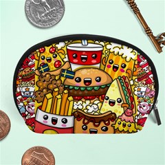 Cute Food Wallpaper Picture Accessory Pouches (large)  by Nexatart