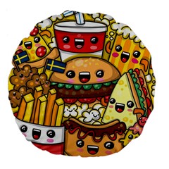 Cute Food Wallpaper Picture Large 18  Premium Flano Round Cushions by Nexatart