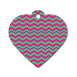 Retro Pattern Zig Zag Dog Tag Heart (One Side) Front