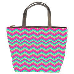 Retro Pattern Zig Zag Bucket Bags by Nexatart