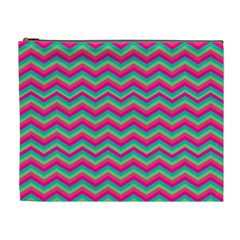 Retro Pattern Zig Zag Cosmetic Bag (xl) by Nexatart