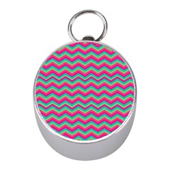 Retro Pattern Zig Zag Mini Silver Compasses by Nexatart