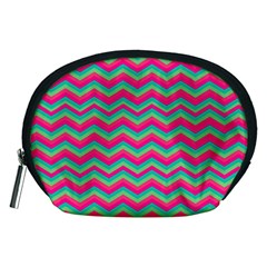 Retro Pattern Zig Zag Accessory Pouches (medium)  by Nexatart