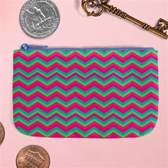 Retro Pattern Zig Zag Large Coin Purse by Nexatart