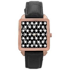 Star Egypt Pattern Rose Gold Leather Watch  by Nexatart