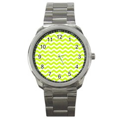 Chevron Background Patterns Sport Metal Watch by Nexatart