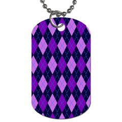 Static Argyle Pattern Blue Purple Dog Tag (one Side) by Nexatart