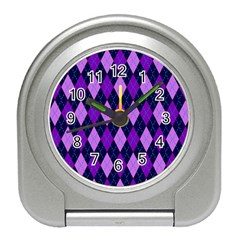 Static Argyle Pattern Blue Purple Travel Alarm Clocks by Nexatart