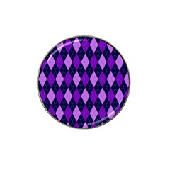 Static Argyle Pattern Blue Purple Hat Clip Ball Marker (4 Pack) by Nexatart