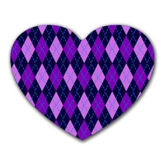 Static Argyle Pattern Blue Purple Heart Mousepads by Nexatart