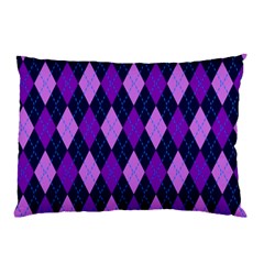 Static Argyle Pattern Blue Purple Pillow Case by Nexatart