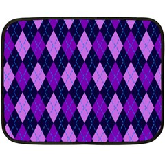 Static Argyle Pattern Blue Purple Fleece Blanket (mini) by Nexatart