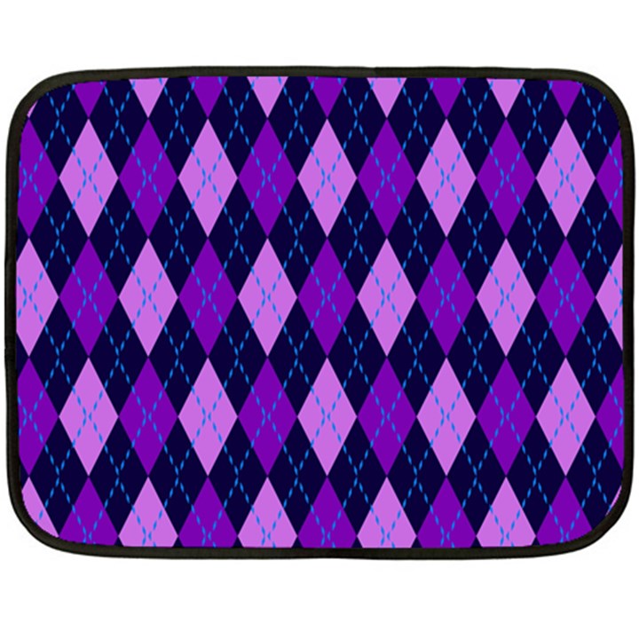 Static Argyle Pattern Blue Purple Fleece Blanket (Mini)