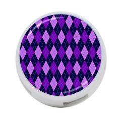 Static Argyle Pattern Blue Purple 4-port Usb Hub (two Sides)  by Nexatart