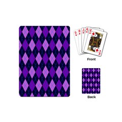 Static Argyle Pattern Blue Purple Playing Cards (mini)  by Nexatart