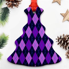 Static Argyle Pattern Blue Purple Ornament (christmas Tree)  by Nexatart