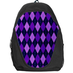 Static Argyle Pattern Blue Purple Backpack Bag by Nexatart