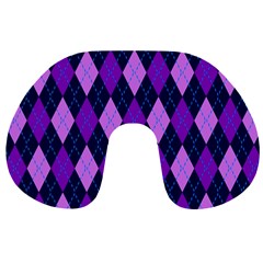 Static Argyle Pattern Blue Purple Travel Neck Pillows by Nexatart