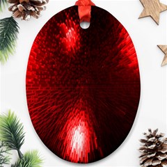 Box Lights Red Plaid Oval Ornament (two Sides) by Mariart