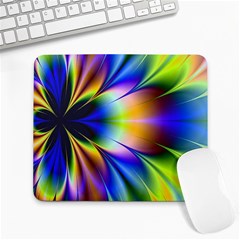 Bright Flower Fractal Star Floral Rainbow Large Mousepads