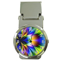 Bright Flower Fractal Star Floral Rainbow Money Clip Watches by Mariart