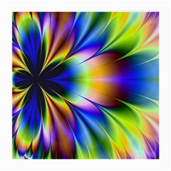 Bright Flower Fractal Star Floral Rainbow Medium Glasses Cloth (2-side) by Mariart