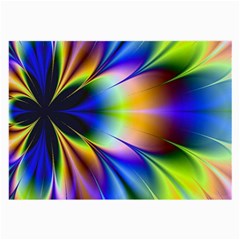 Bright Flower Fractal Star Floral Rainbow Large Glasses Cloth (2-side) by Mariart