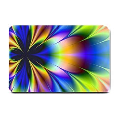 Bright Flower Fractal Star Floral Rainbow Small Doormat  by Mariart