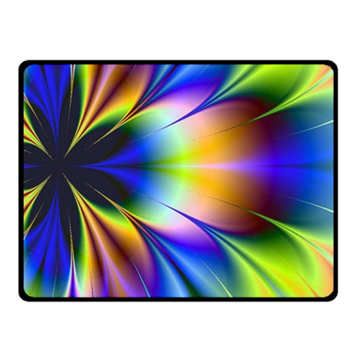 Bright Flower Fractal Star Floral Rainbow Fleece Blanket (Small)