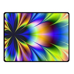 Bright Flower Fractal Star Floral Rainbow Double Sided Fleece Blanket (small)  by Mariart