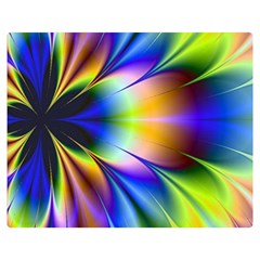 Bright Flower Fractal Star Floral Rainbow Double Sided Flano Blanket (medium)  by Mariart