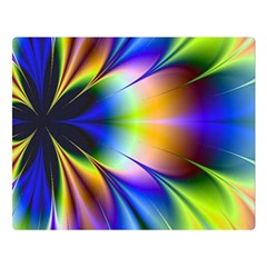 Bright Flower Fractal Star Floral Rainbow Double Sided Flano Blanket (large)  by Mariart