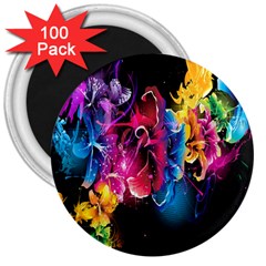 Abstract Patterns Lines Colors Flowers Floral Butterfly 3  Magnets (100 Pack)